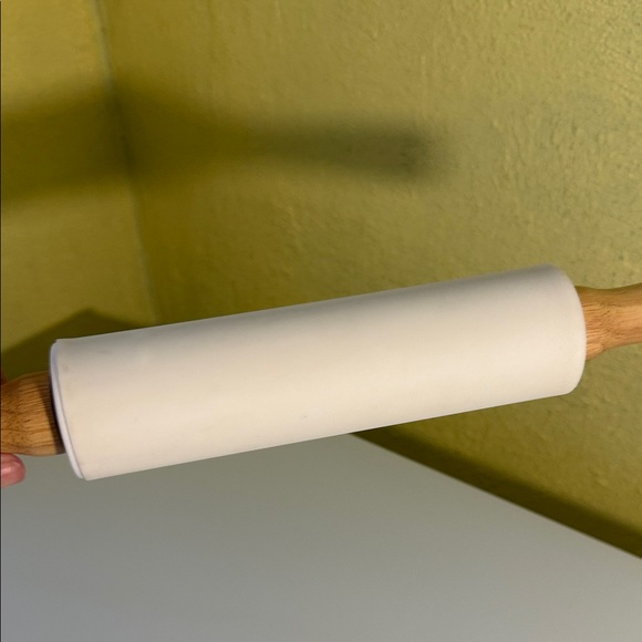 Rae Dunn White Ceramic Rolling Pin with Black Text - Picture 5 of 11